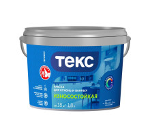 Краска водно-дисперсионная Текс Профи для ванных и кухонь моющаяся белая основа А 1,8 л