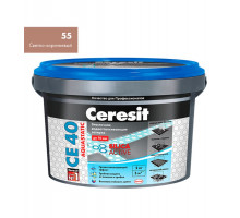 Затирка Ceresit CE 40 aquastatic 55 светло-коричневая 2 кг