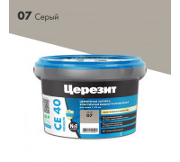 Затирка цементная Церезит CE 40 aquastatic 07 серая 2 кг