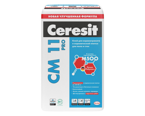 Клей для плитки и керамогранита Ceresit CM 11 PRO серый 25 кг